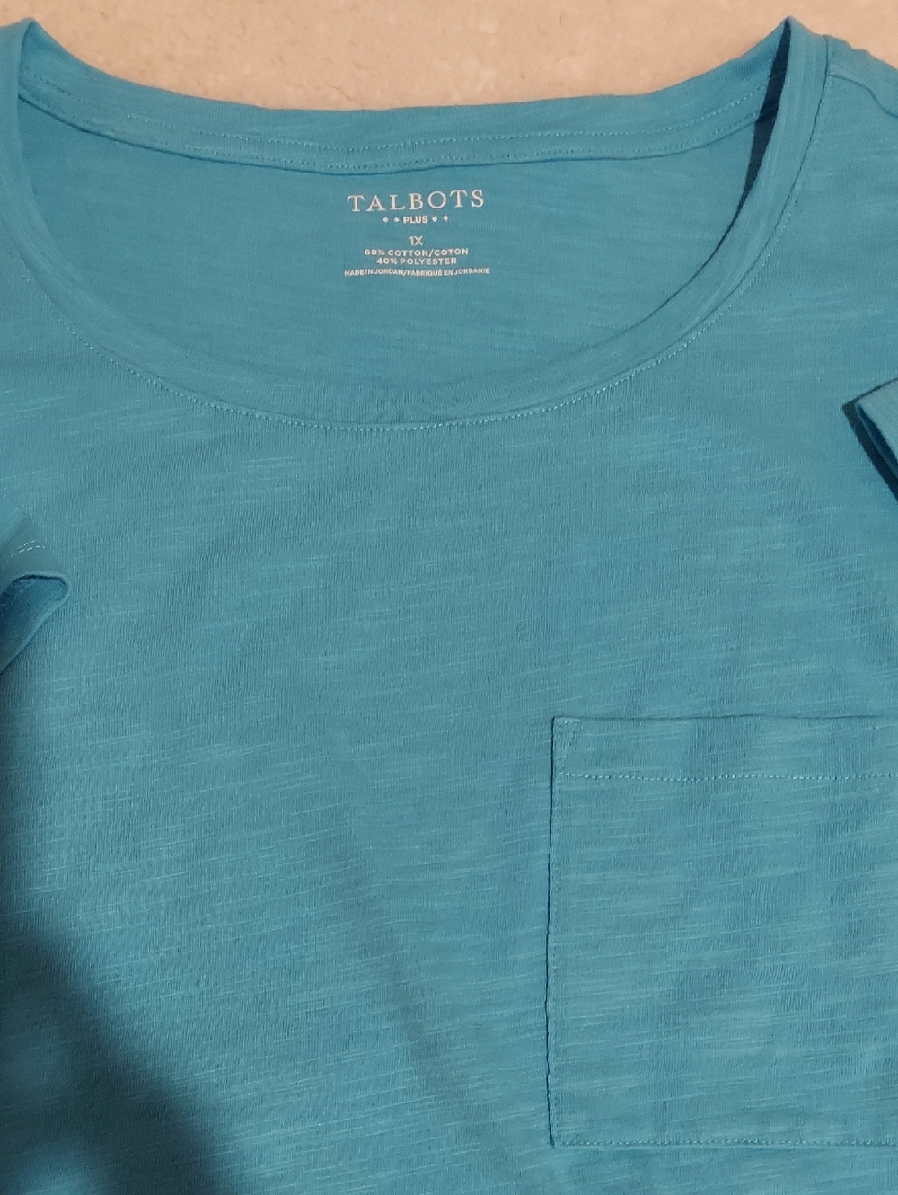 Talbots Teal Short-Sleeve Pocket Tee